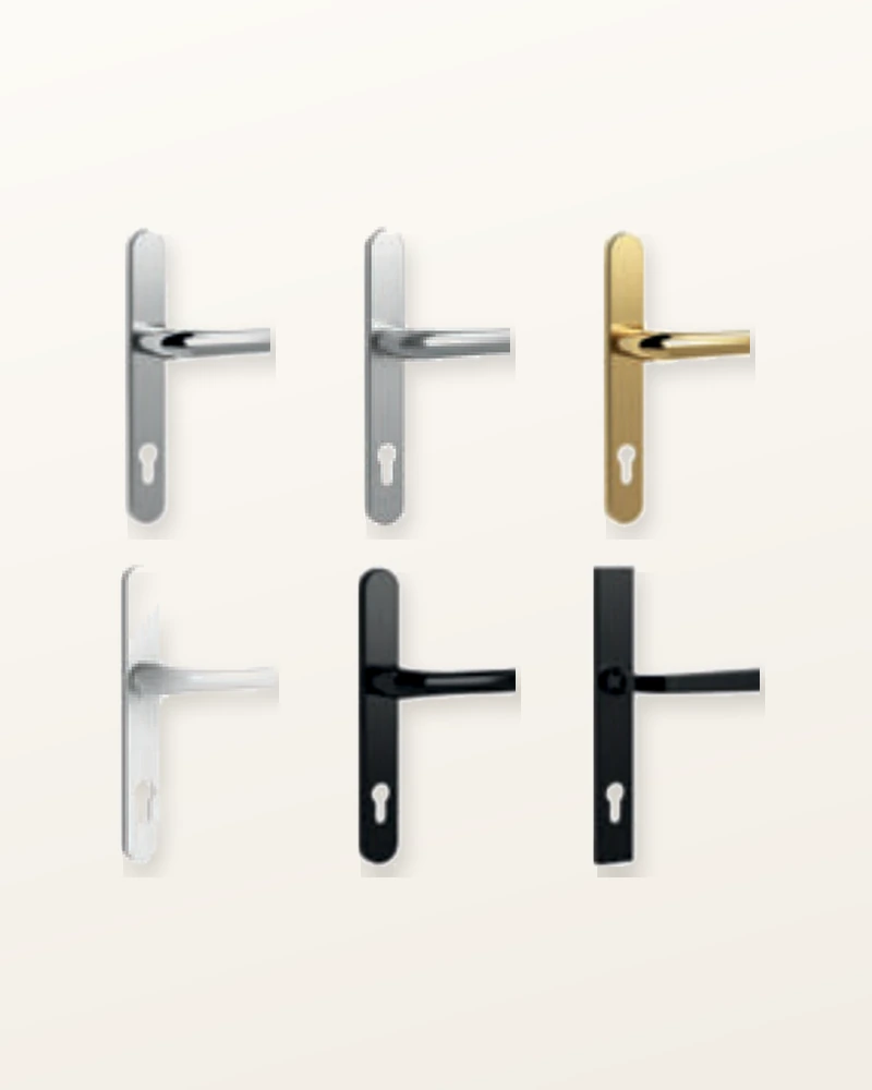 Composite door lever handle finish options